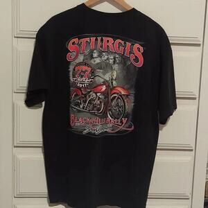 Men's Sturgis Black Hills SD 77th Motorcycle Rally 2017 Cotton T-shirt Tee
